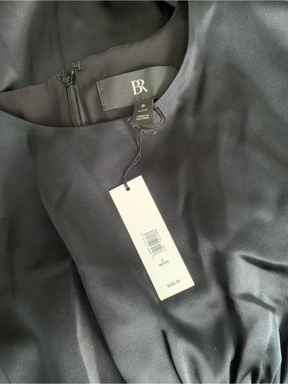 Elegant Banana Republic Black Silk Maxi Dress with Cap Sleeves fully lined. - Picture 5 of 8